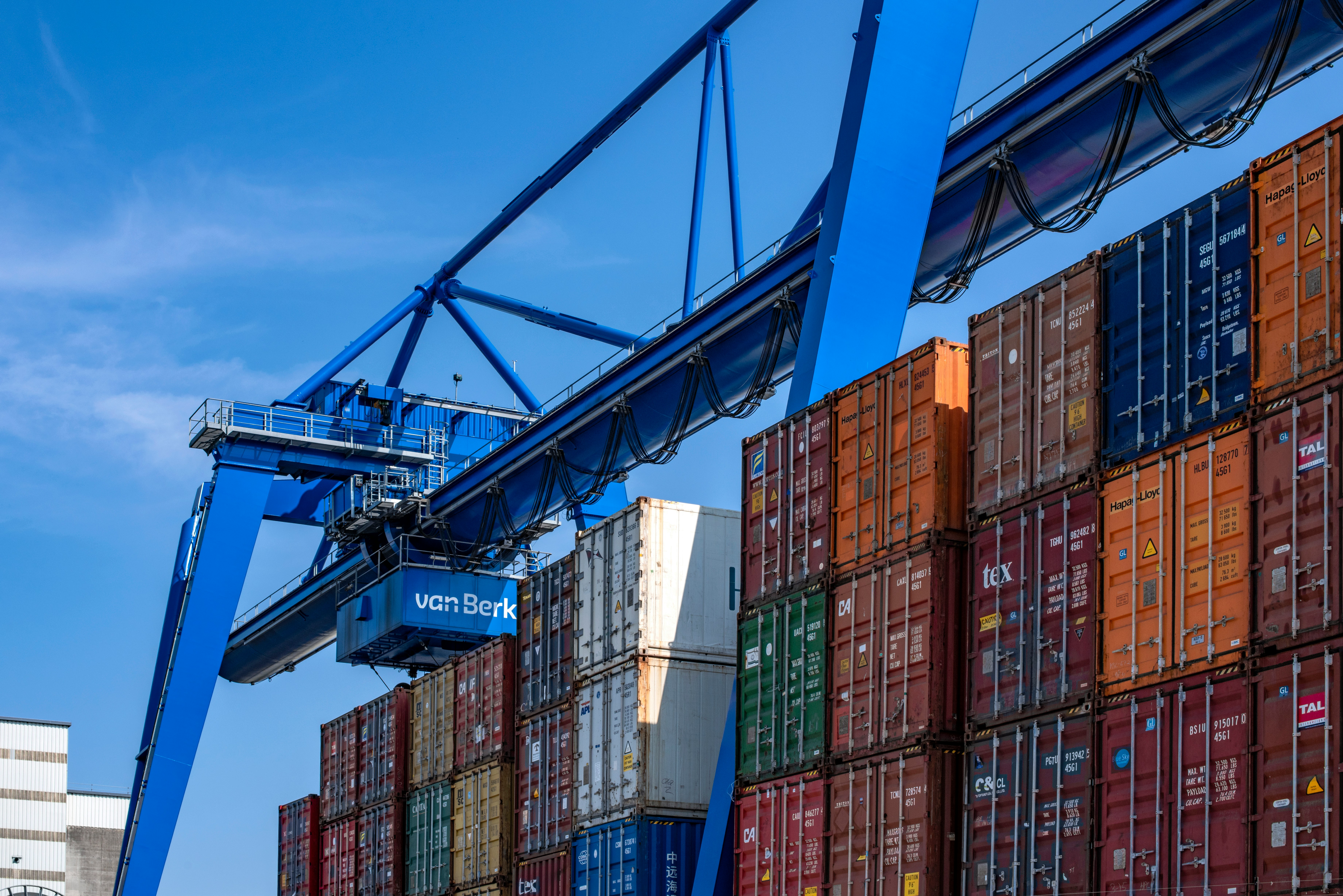 Container terminal crane in operation
